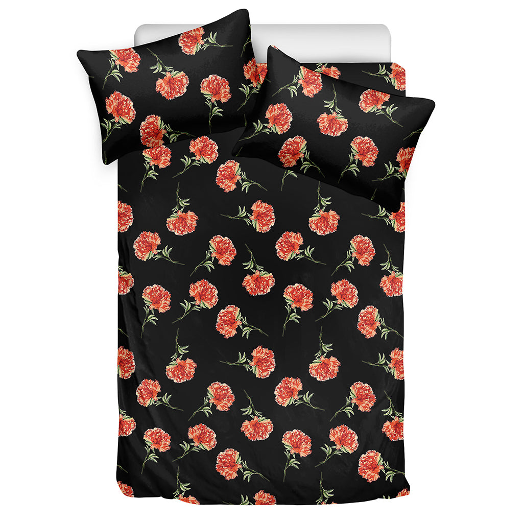 Watercolor Carnation Pattern Print Duvet Cover Bedding Set