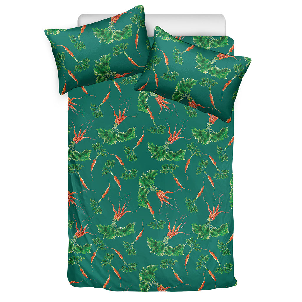 Watercolor Carrot Pattern Print Duvet Cover Bedding Set
