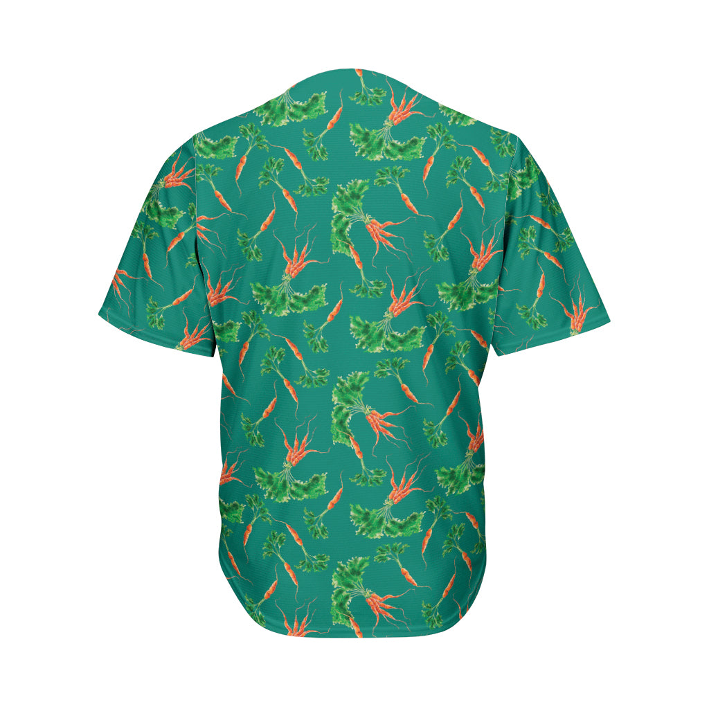 Watercolor Carrot Pattern Print Men's Baseball Jersey