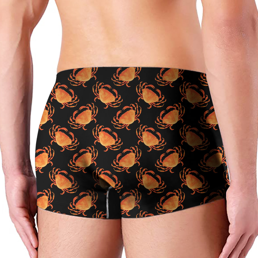 Watercolor Crab Pattern Print Men's Boxer Briefs