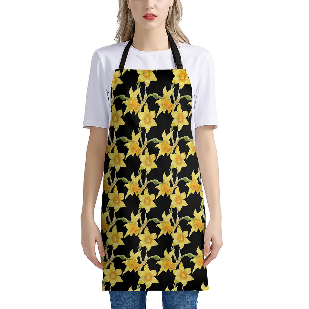 Watercolor Daffodil Flower Pattern Print Apron