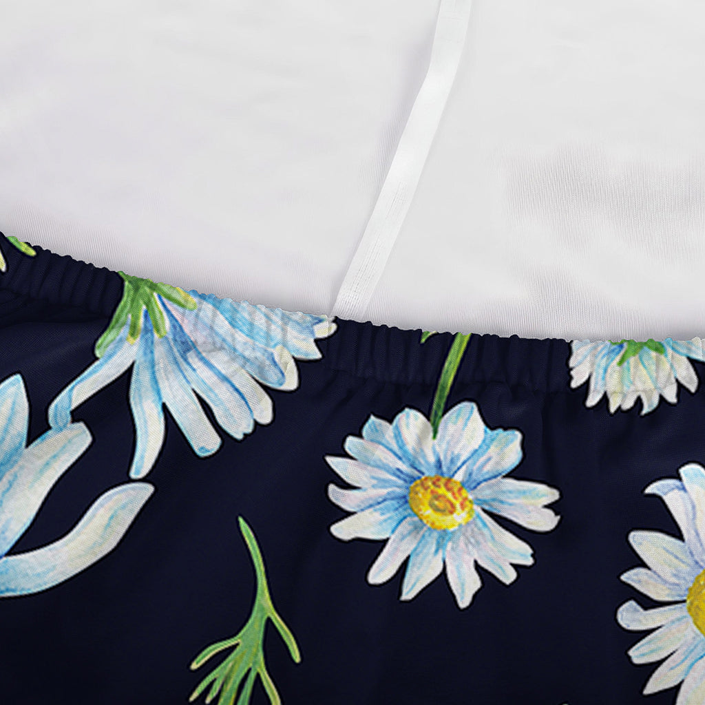 Watercolor Daisy Floral Pattern Print Sofa Cover