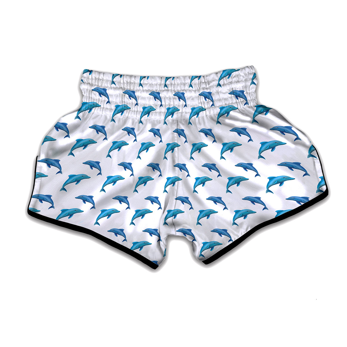 Watercolor Dolphin Pattern Print Muay Thai Boxing Shorts