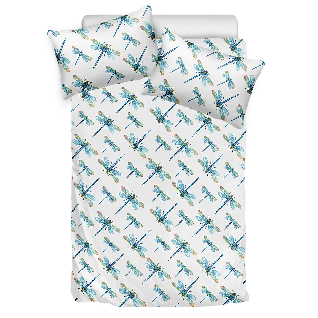 Watercolor Dragonfly Pattern Print Duvet Cover Bedding Set