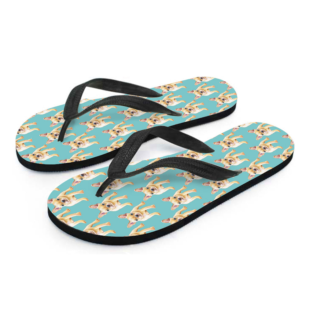 Watercolor French Bulldog Puppy Print Flip Flops