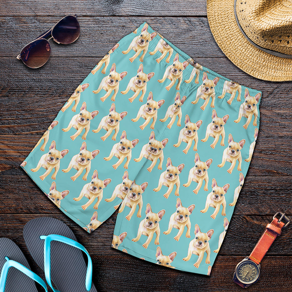 Watercolor French Bulldog Puppy Print Men's Shorts
