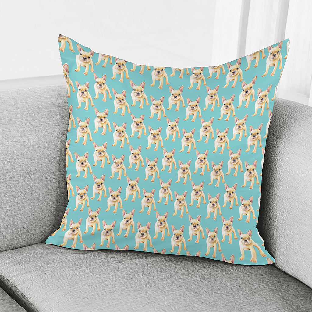Watercolor French Bulldog Puppy Print Pillow Cover