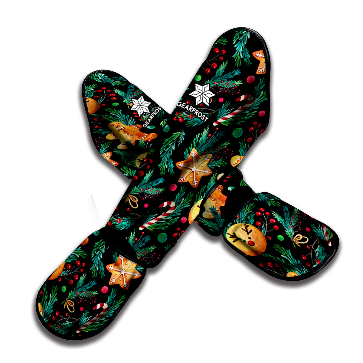 Watercolor Gingerbread Pattern Print Muay Thai Shin Guard