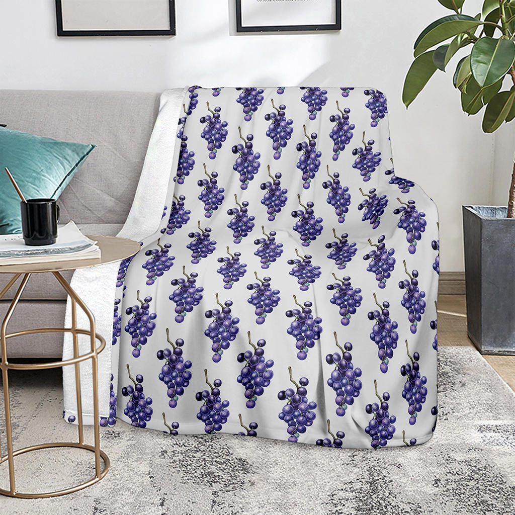Watercolor Grape Pattern Print Blanket