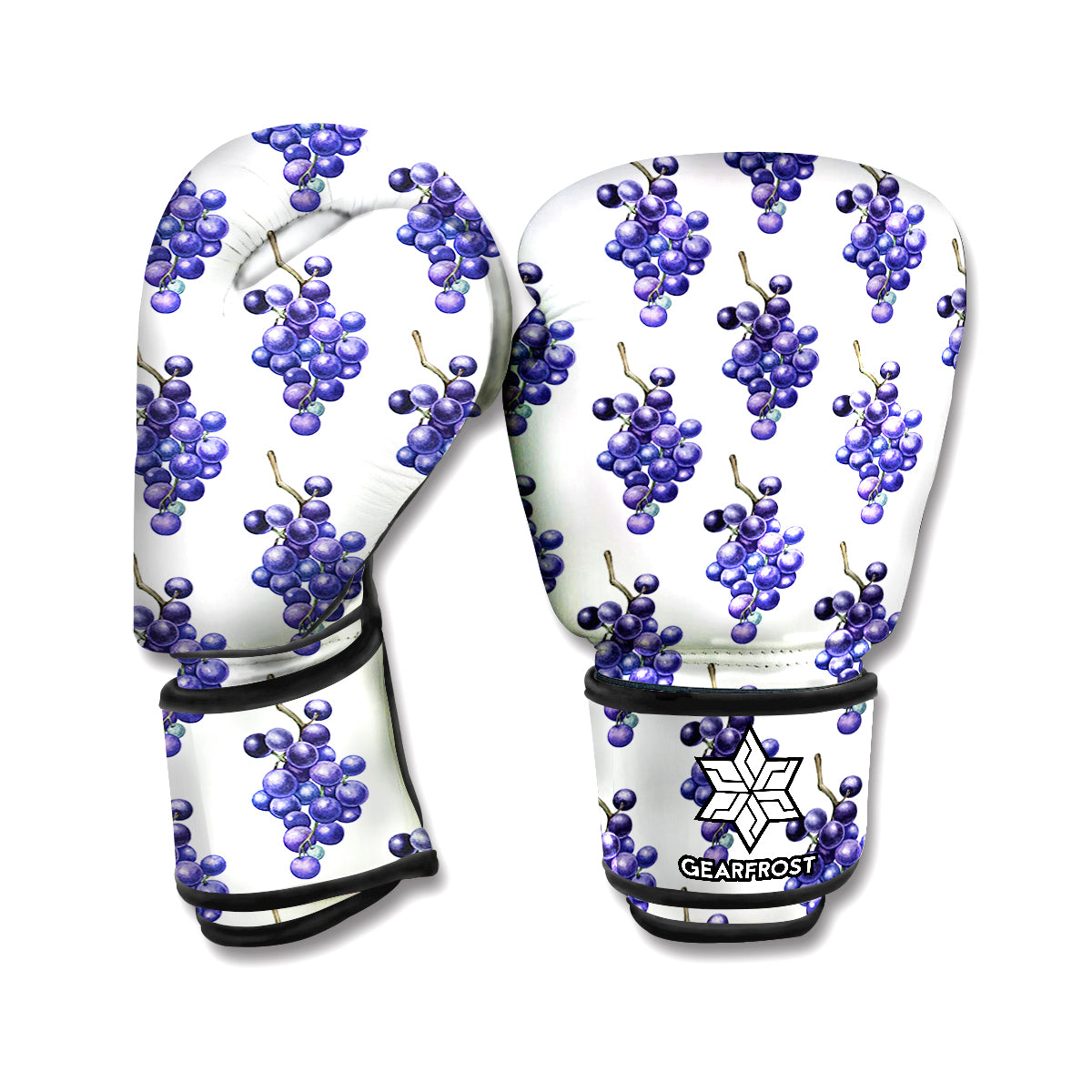 Watercolor Grape Pattern Print Boxing Gloves