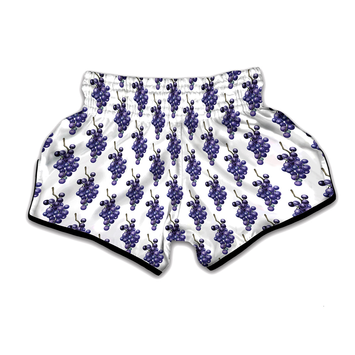 Watercolor Grape Pattern Print Muay Thai Boxing Shorts