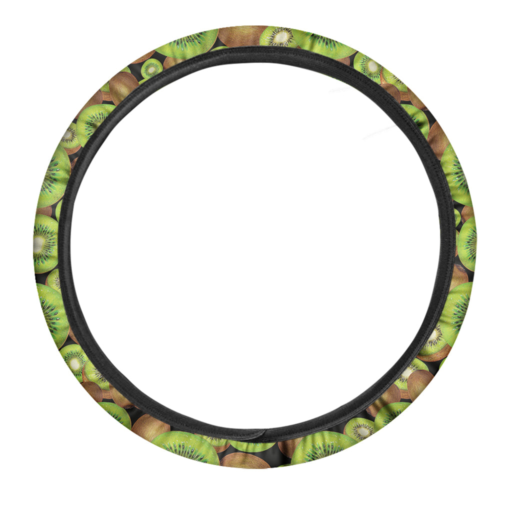 Watercolor Kiwi Pattern Print Car Steering Wheel Cover