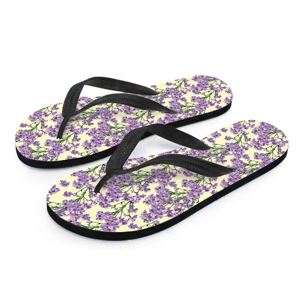 Watercolor Lavender Pattern Print Flip Flops