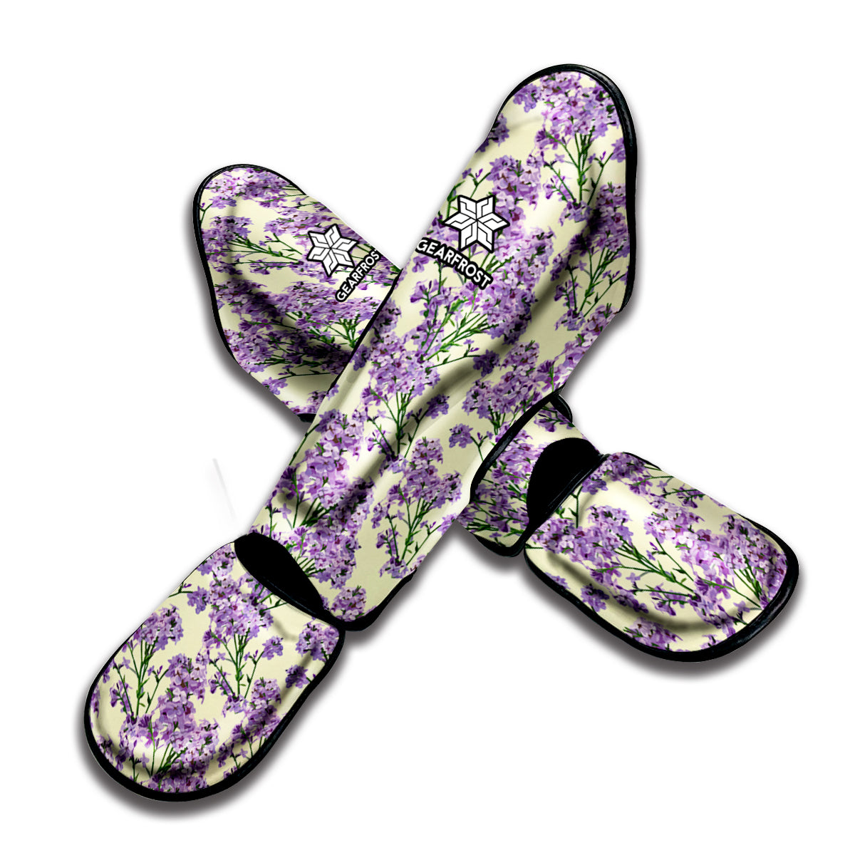 Watercolor Lavender Pattern Print Muay Thai Shin Guard