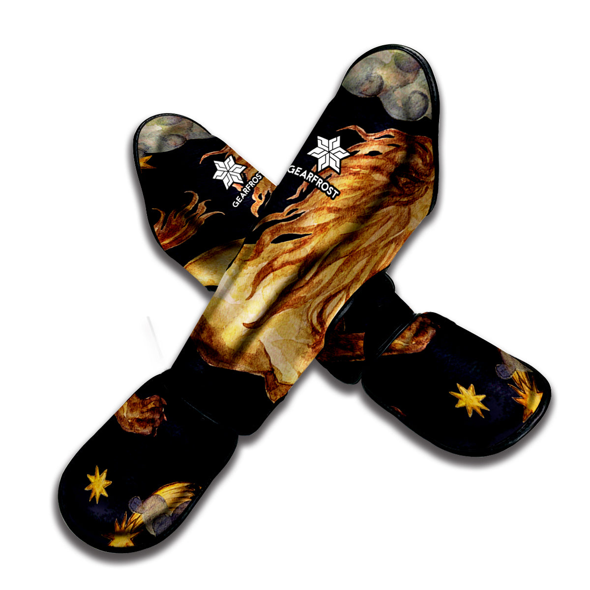 Watercolor Leo Zodiac Sign Print Muay Thai Shin Guard