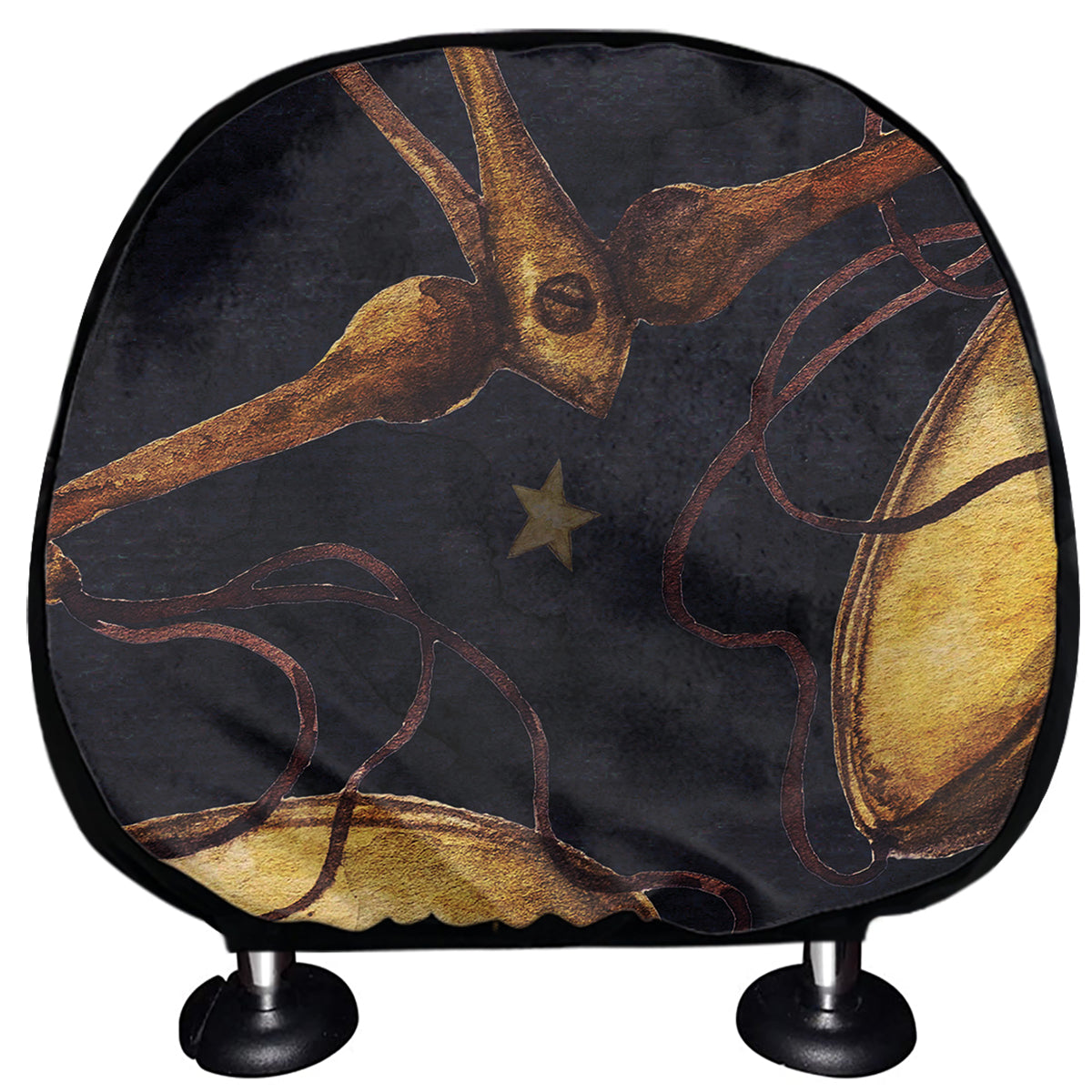 Watercolor Libra Zodiac Sign Print Car Headrest Covers