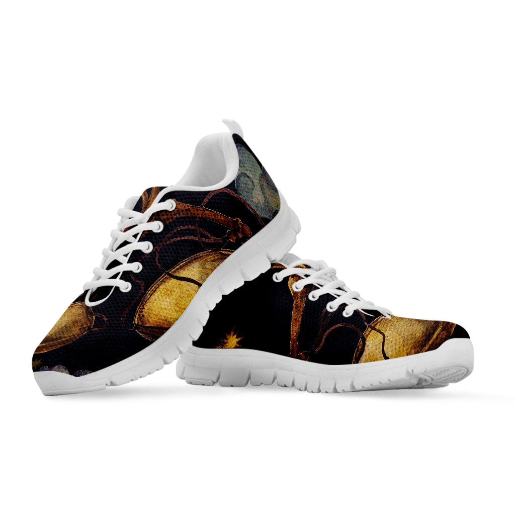 Watercolor Libra Zodiac Sign Print White Sneakers