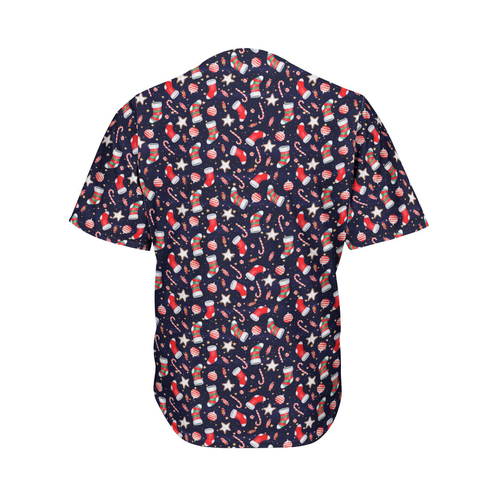 Watercolor Merry Christmas Pattern Print Men's Baseball Jersey