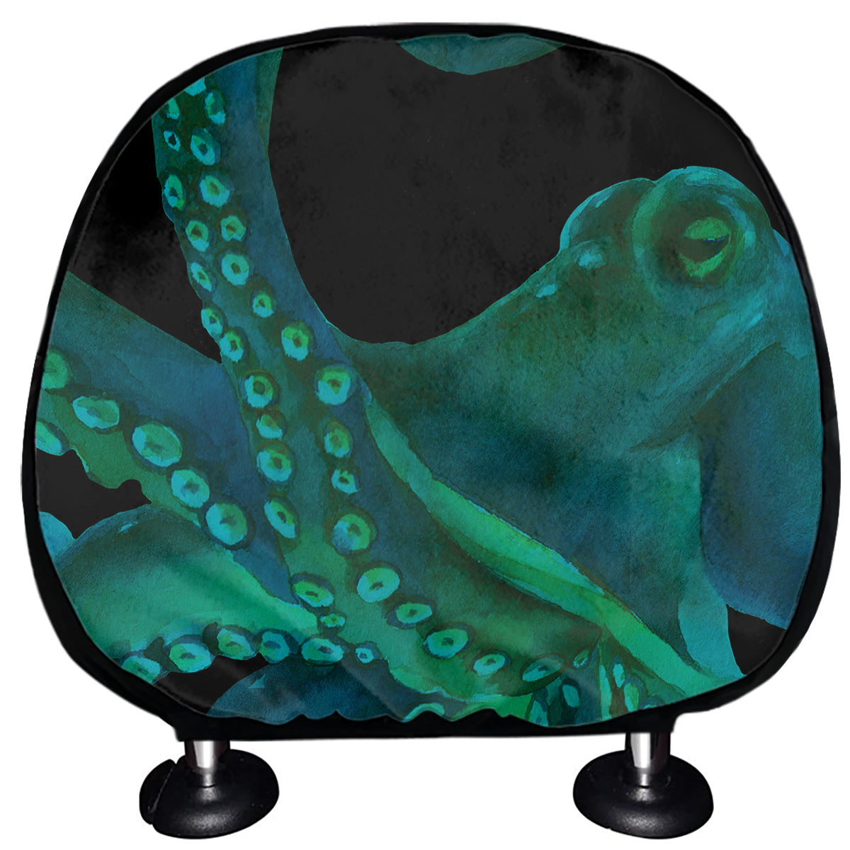 Watercolor Octopus Print Car Headrest Covers