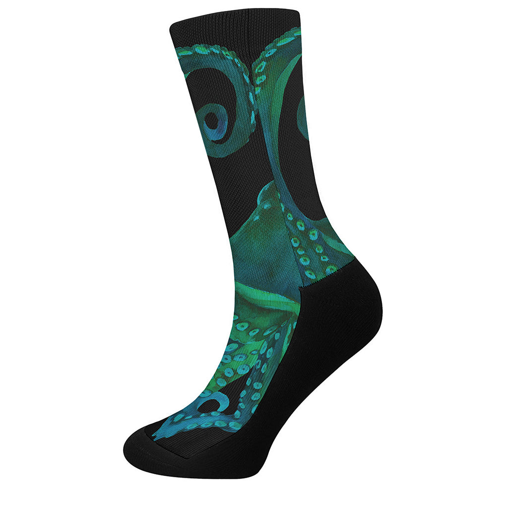 Watercolor Octopus Print Crew Socks