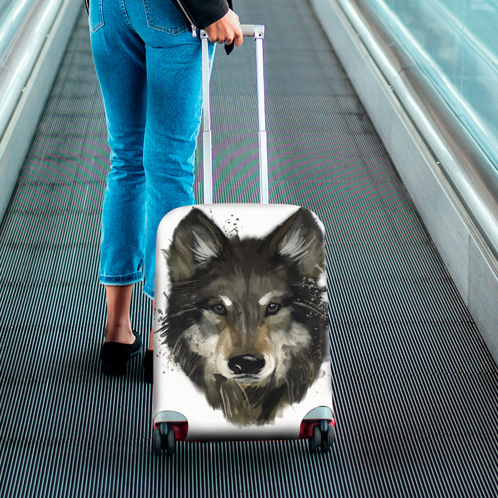 Watercolor Painting Wolf Print Luggage Cover