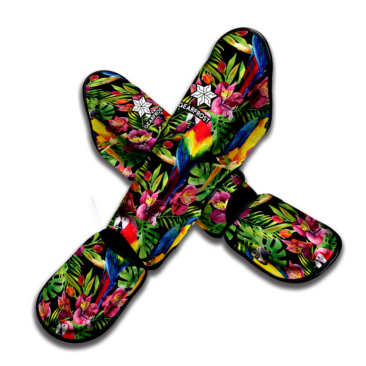 Watercolor Parrot Pattern Print Muay Thai Shin Guard
