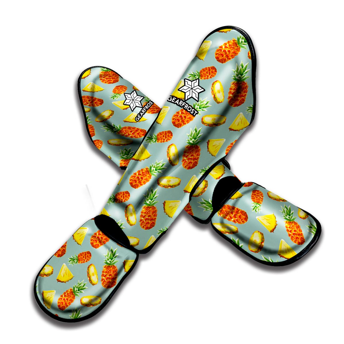Watercolor Pineapple Pattern Print Muay Thai Shin Guard