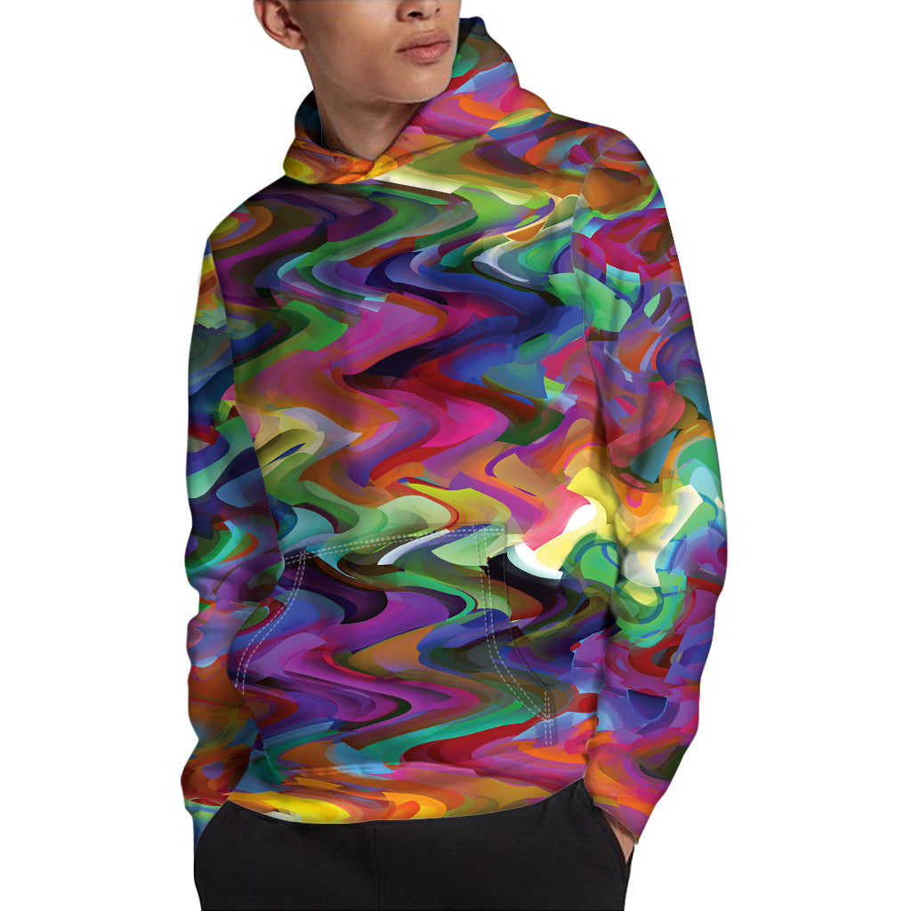 Watercolor Psychedelic Print Pullover Hoodie