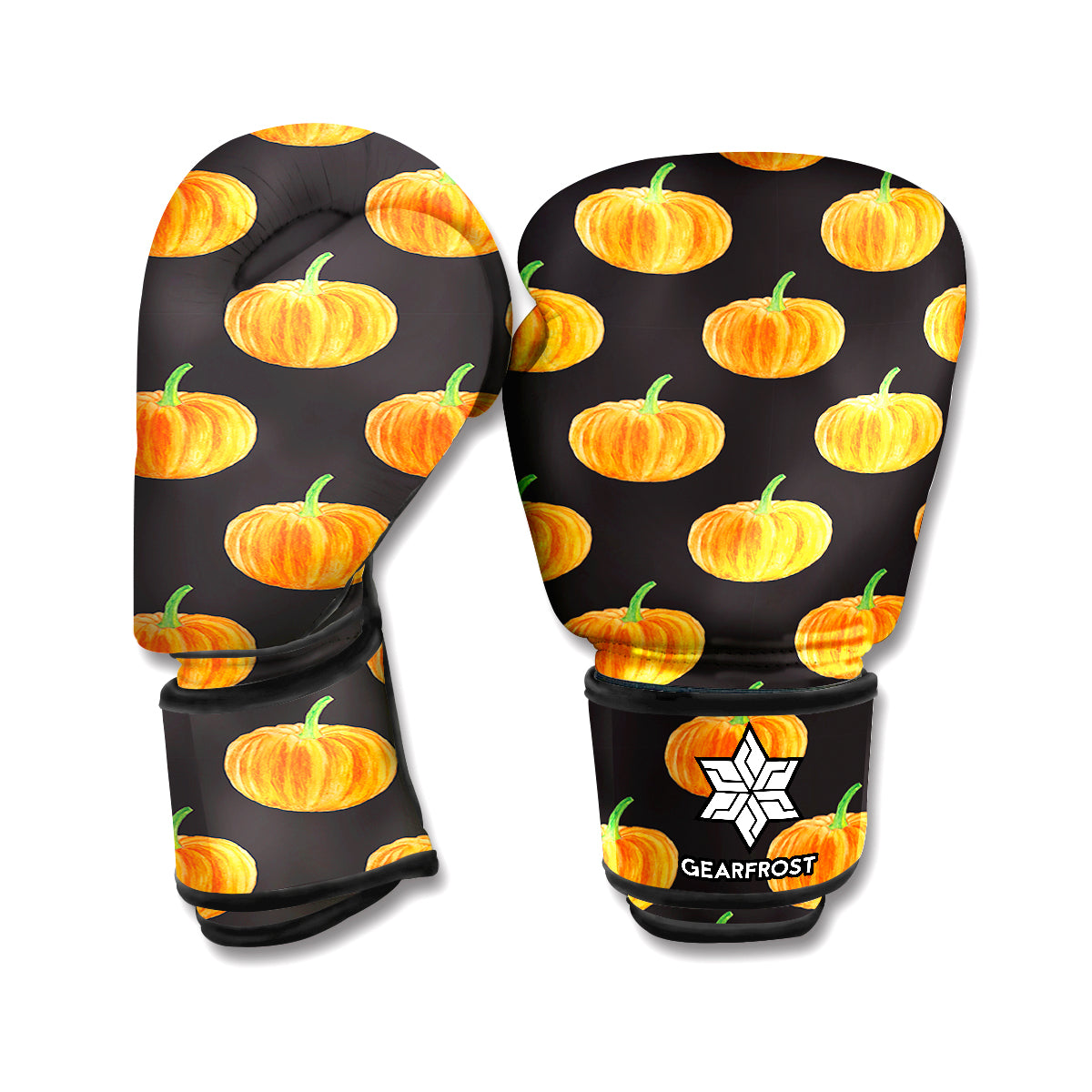 Watercolor Pumpkin Pattern Print Boxing Gloves