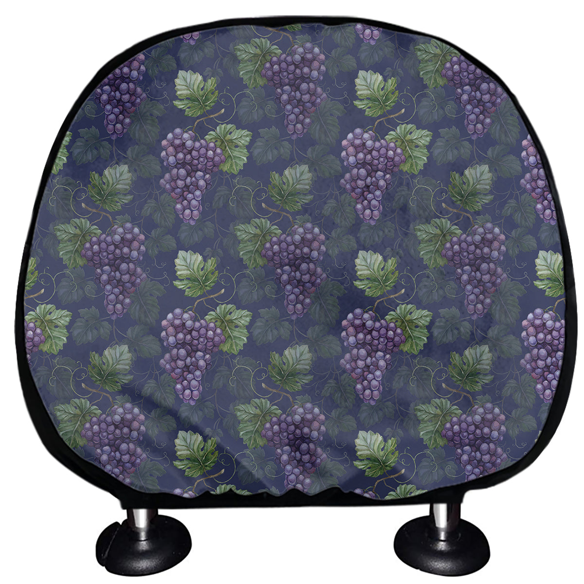 Watercolor Purple Grapes Pattern Print Car Headrest Covers