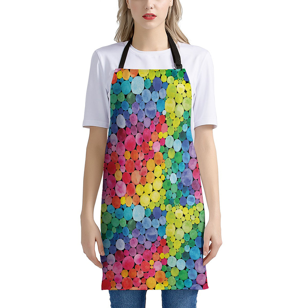 Watercolor Rainbow Pattern Print Apron