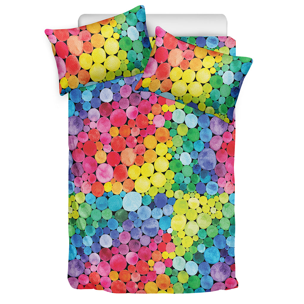 Watercolor Rainbow Pattern Print Duvet Cover Bedding Set