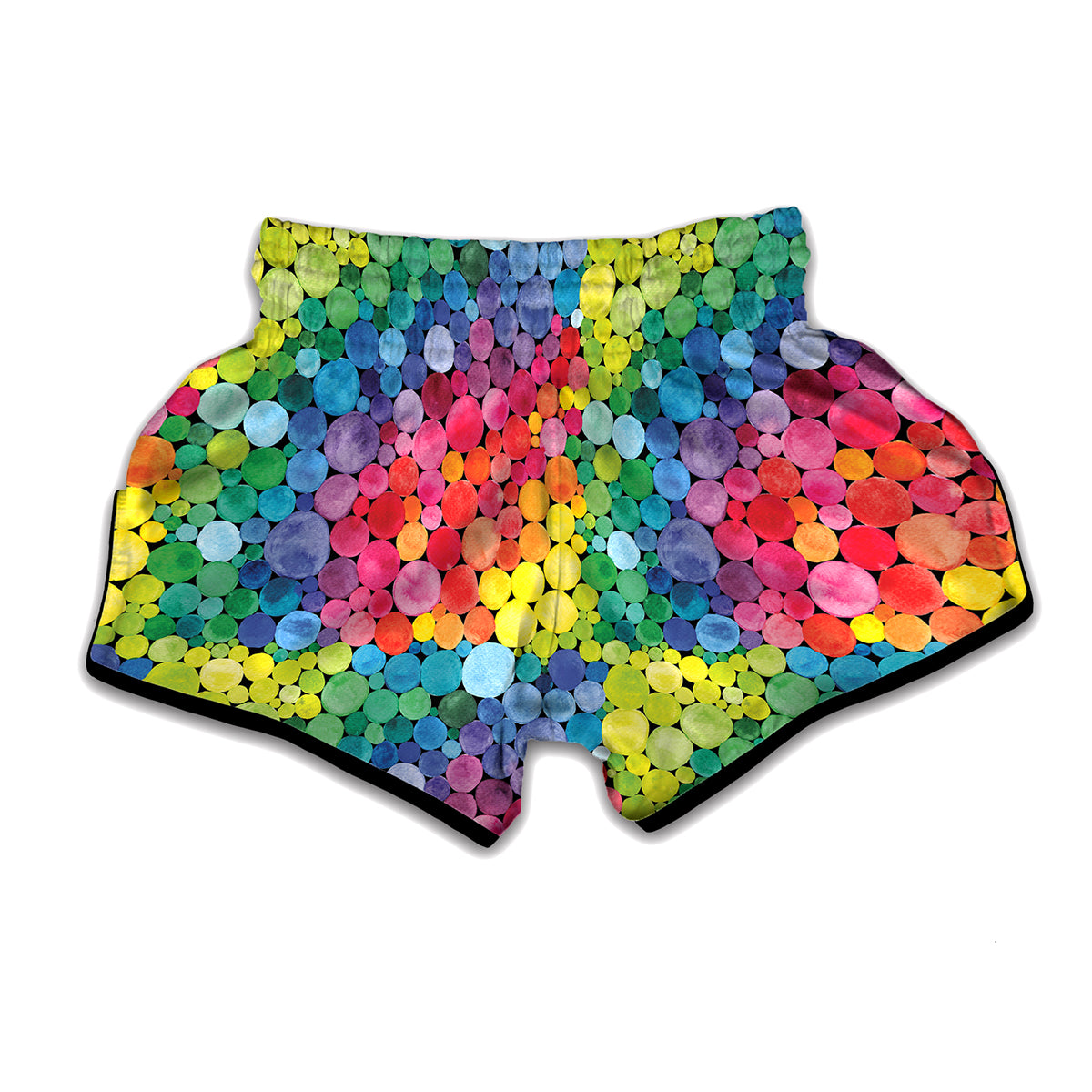 Watercolor Rainbow Pattern Print Muay Thai Boxing Shorts
