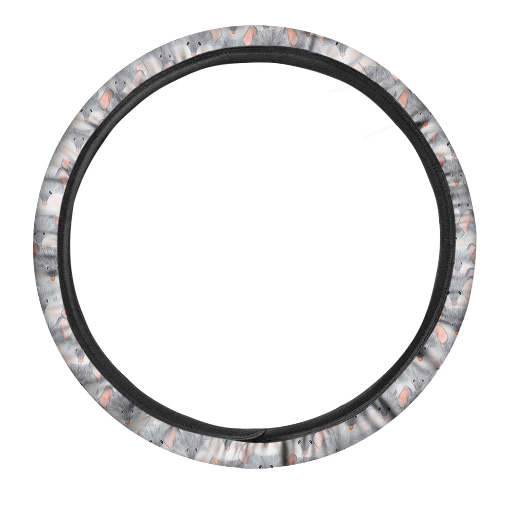 Watercolor Rat Pattern Print Car Steering Wheel Cover
