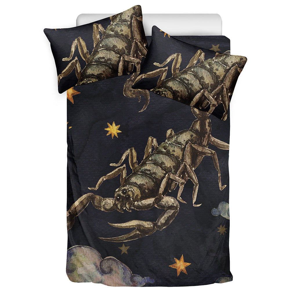 Watercolor Scorpio Zodiac Sign Print Duvet Cover Bedding Set
