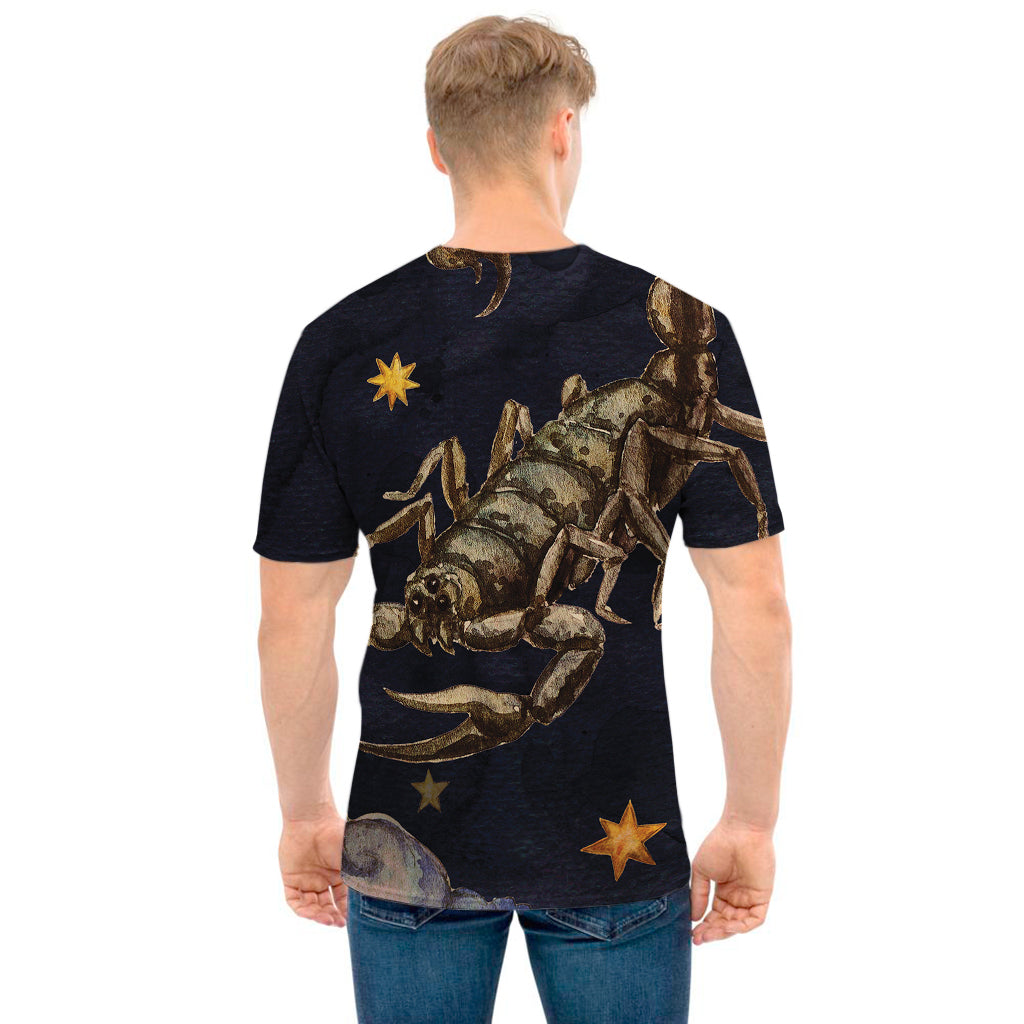 Watercolor Scorpio Zodiac Sign Print Men's T-Shirt