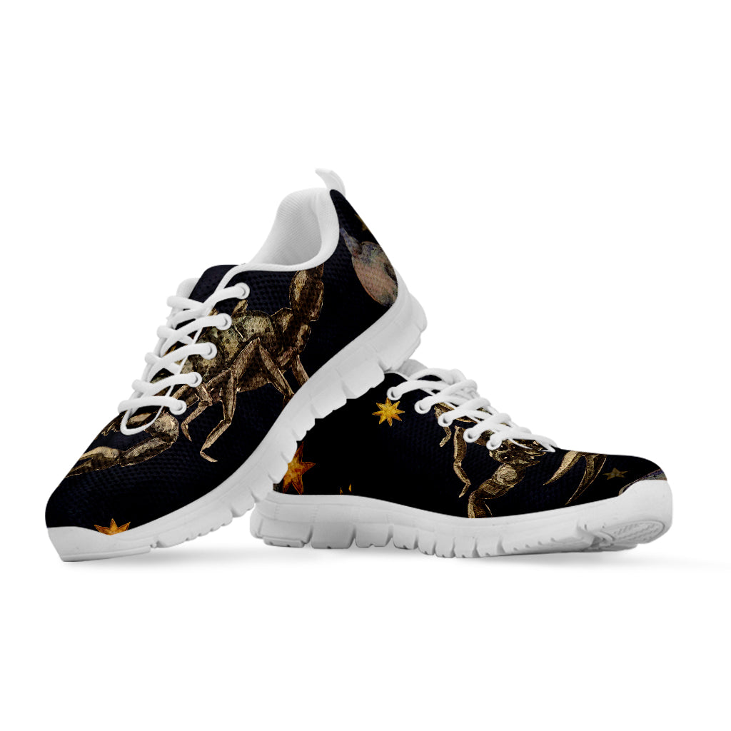 Watercolor Scorpio Zodiac Sign Print White Sneakers
