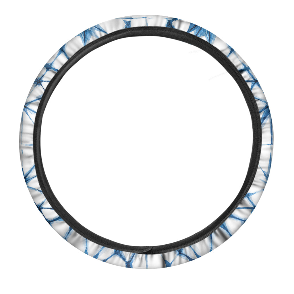 Watercolor Shibori Pattern Print Car Steering Wheel Cover