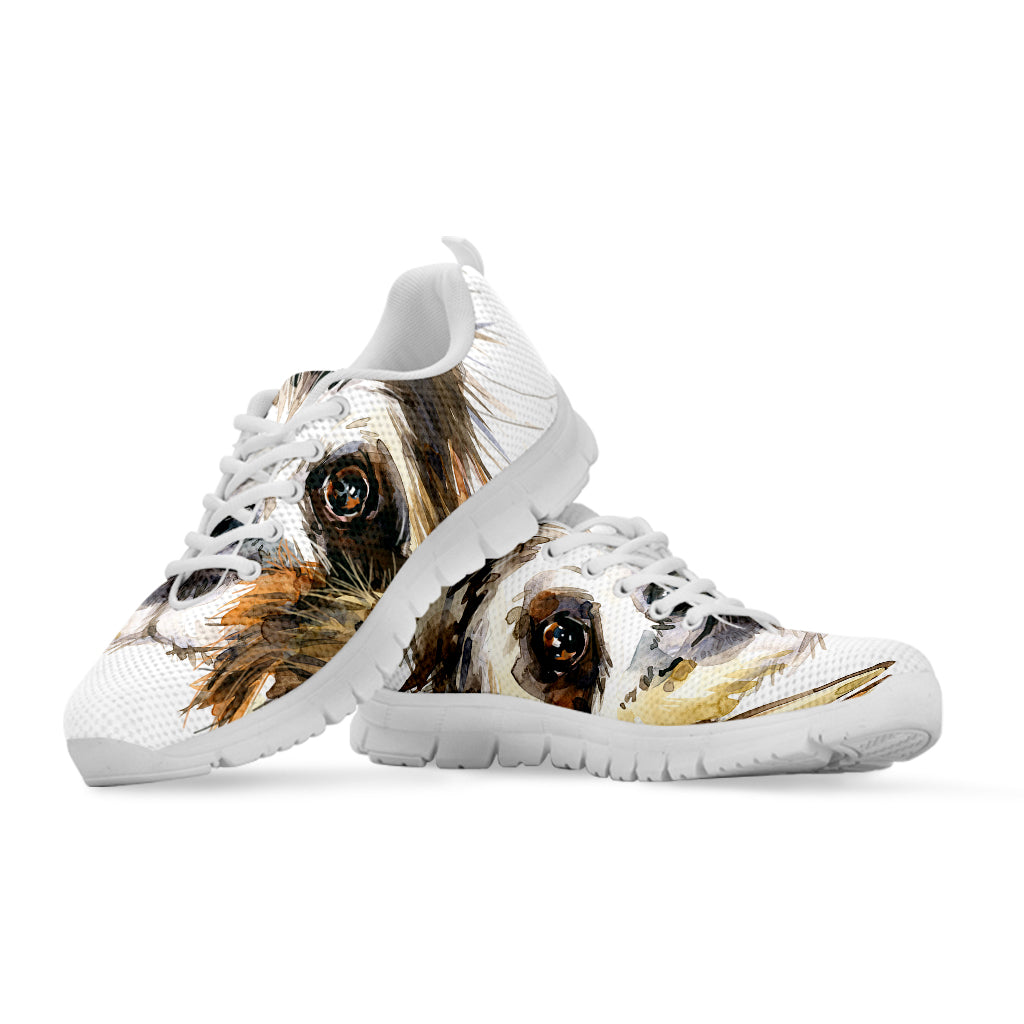 Watercolor Sloth Print White Sneakers