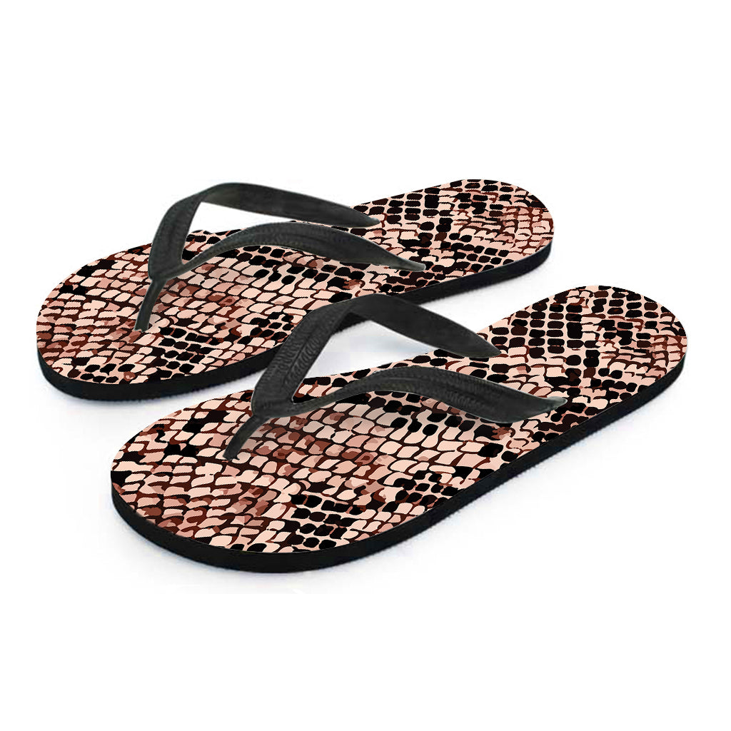 Watercolor Snakeskin Print Flip Flops