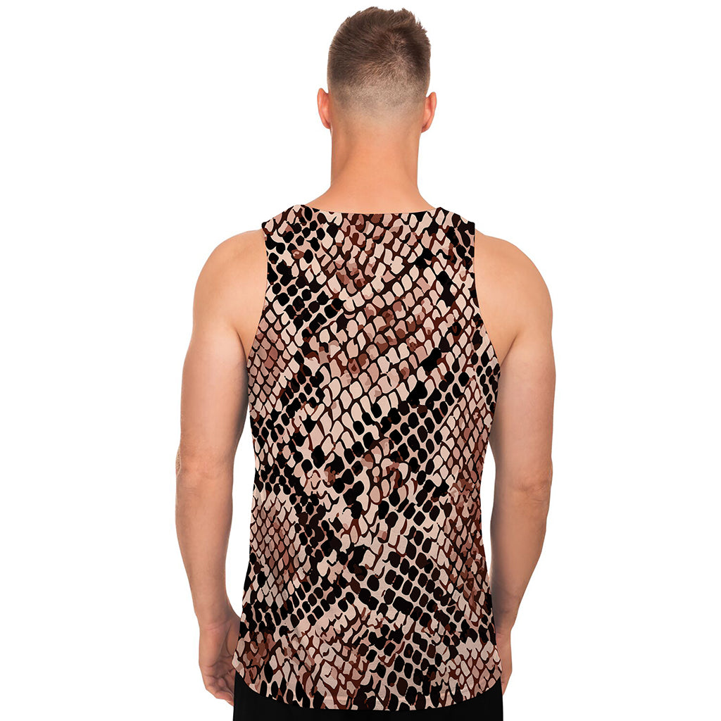 Watercolor Snakeskin Print Men's Tank Top