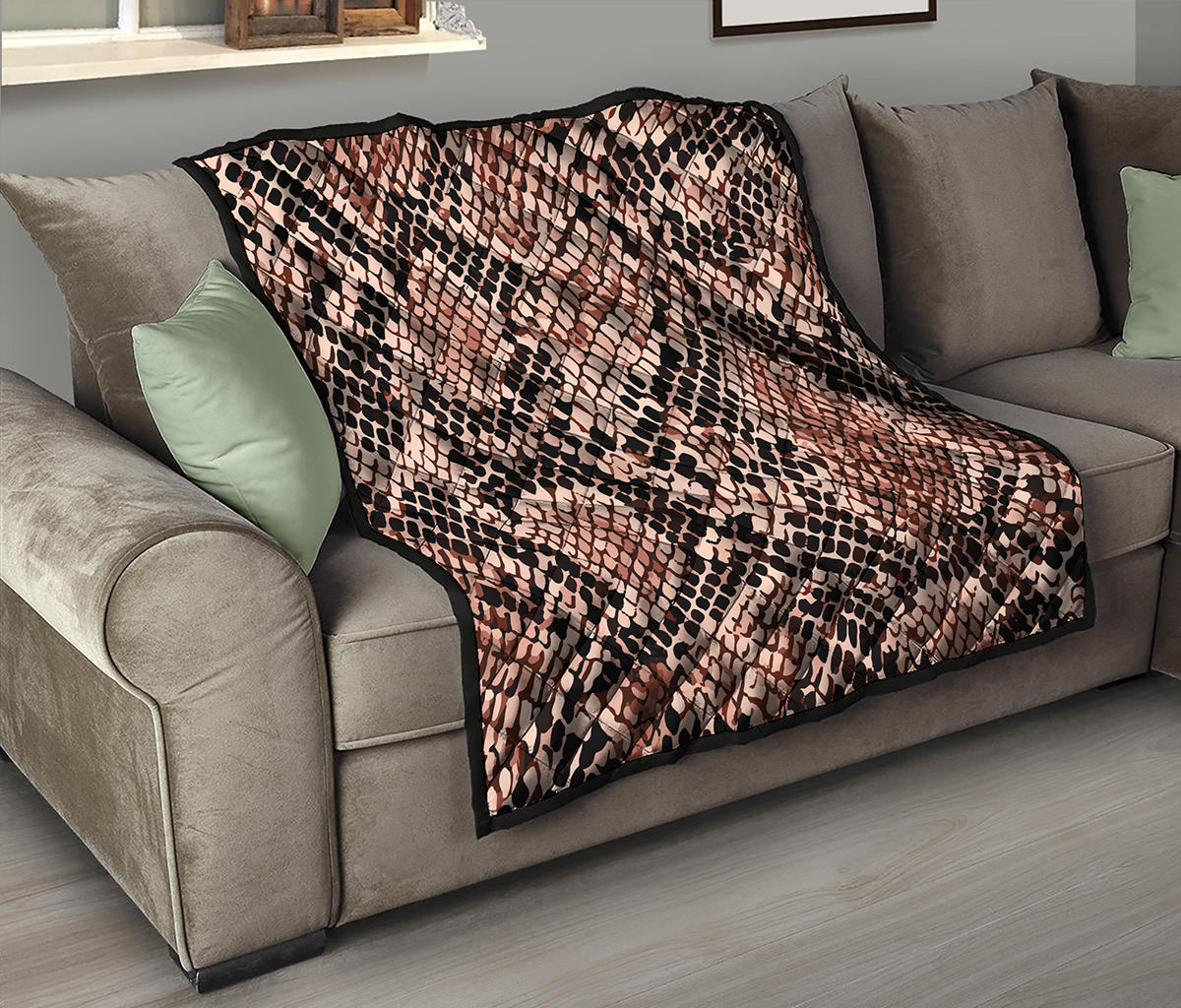 Watercolor Snakeskin Print Quilt