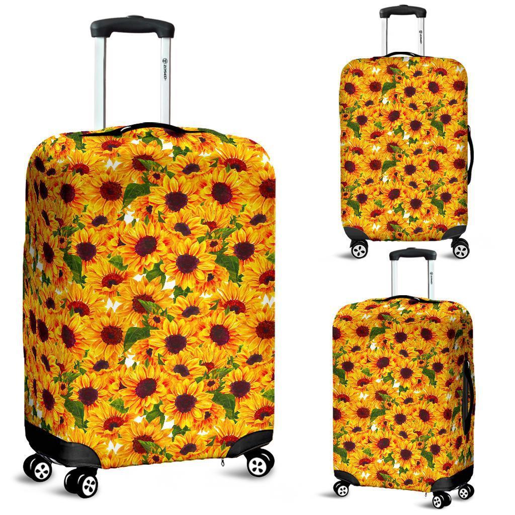 Watercolor Sunflower Pattern Print Luggage Cover GearFrost