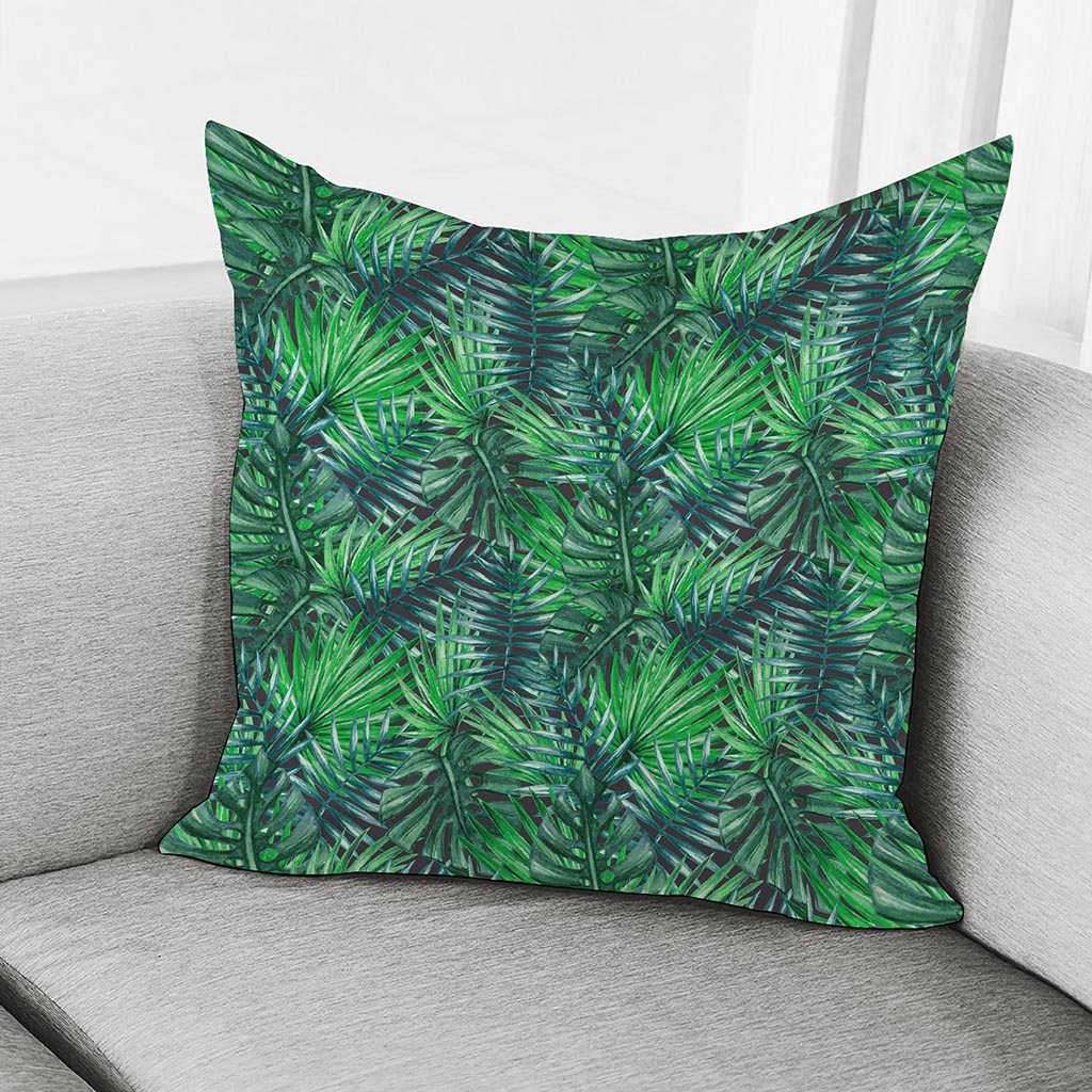 Watercolor Tropical Leaves Pattern Print Pillow Cover