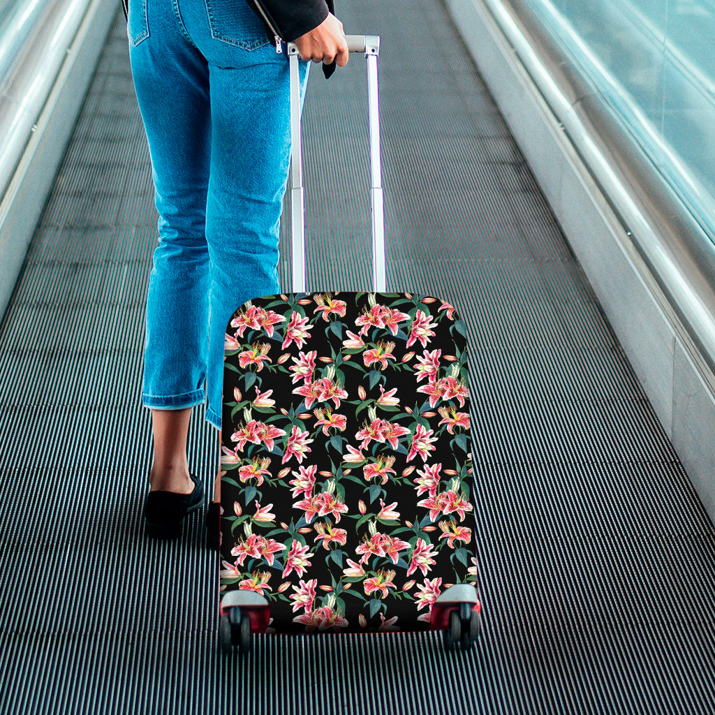 Watercolor Tropical Lily Pattern Print Luggage Cover