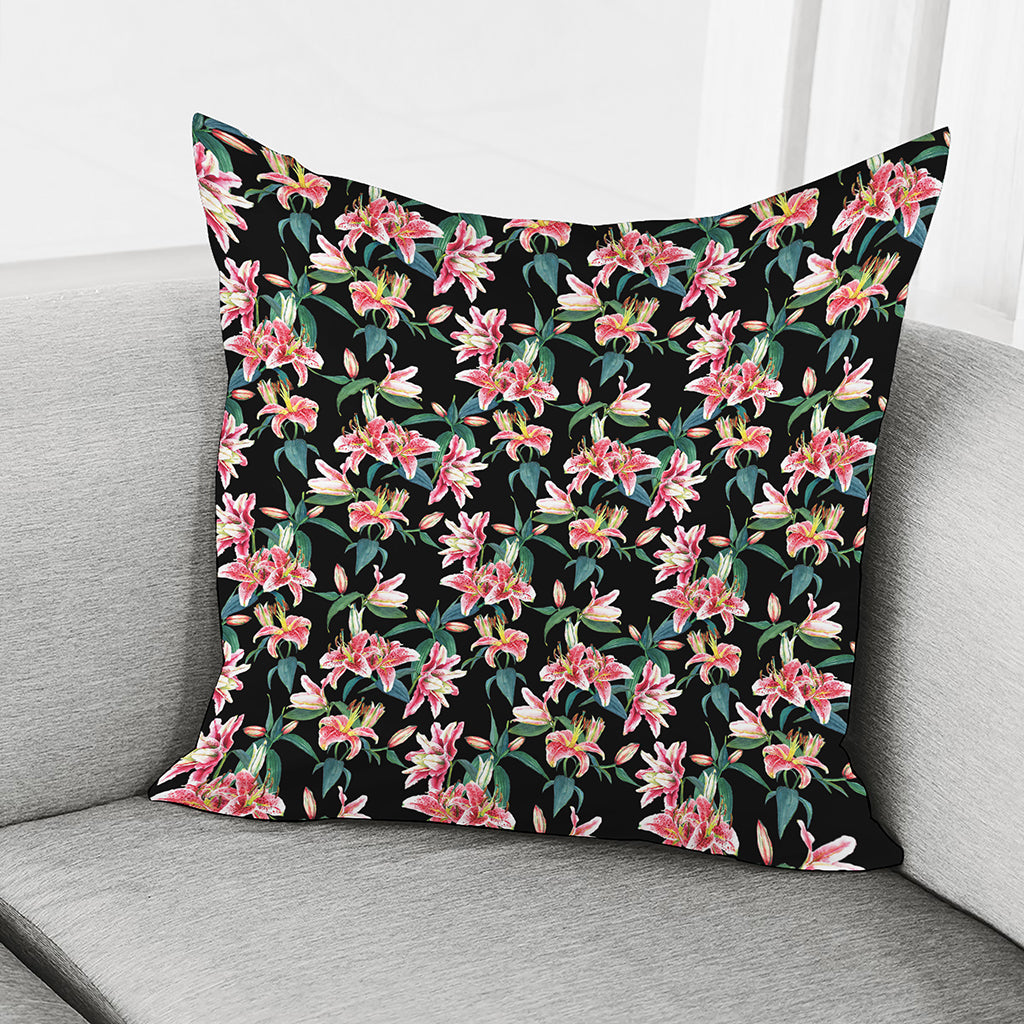 Watercolor Tropical Lily Pattern Print Pillow Cover