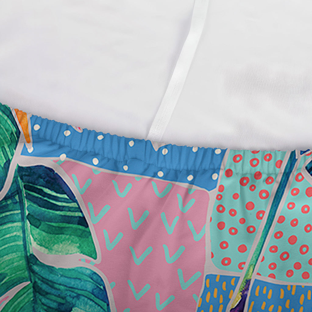 Watercolor Tropical Patchwork Print Sofa Cover