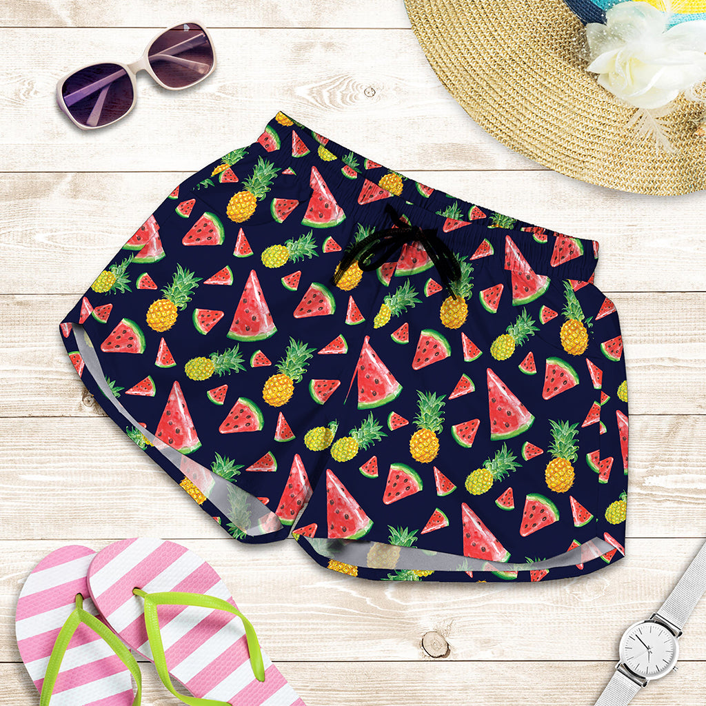 Watercolor Tropical Pattern Print Women's Shorts
