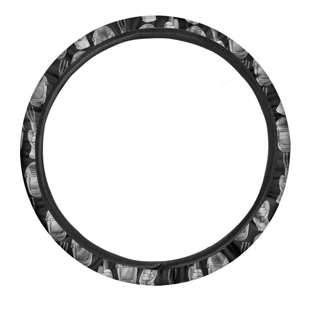 Watercolor Welder Pattern Print Car Steering Wheel Cover