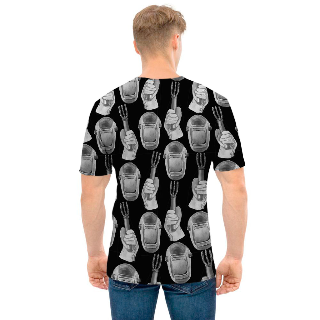 Watercolor Welder Pattern Print Men's T-Shirt
